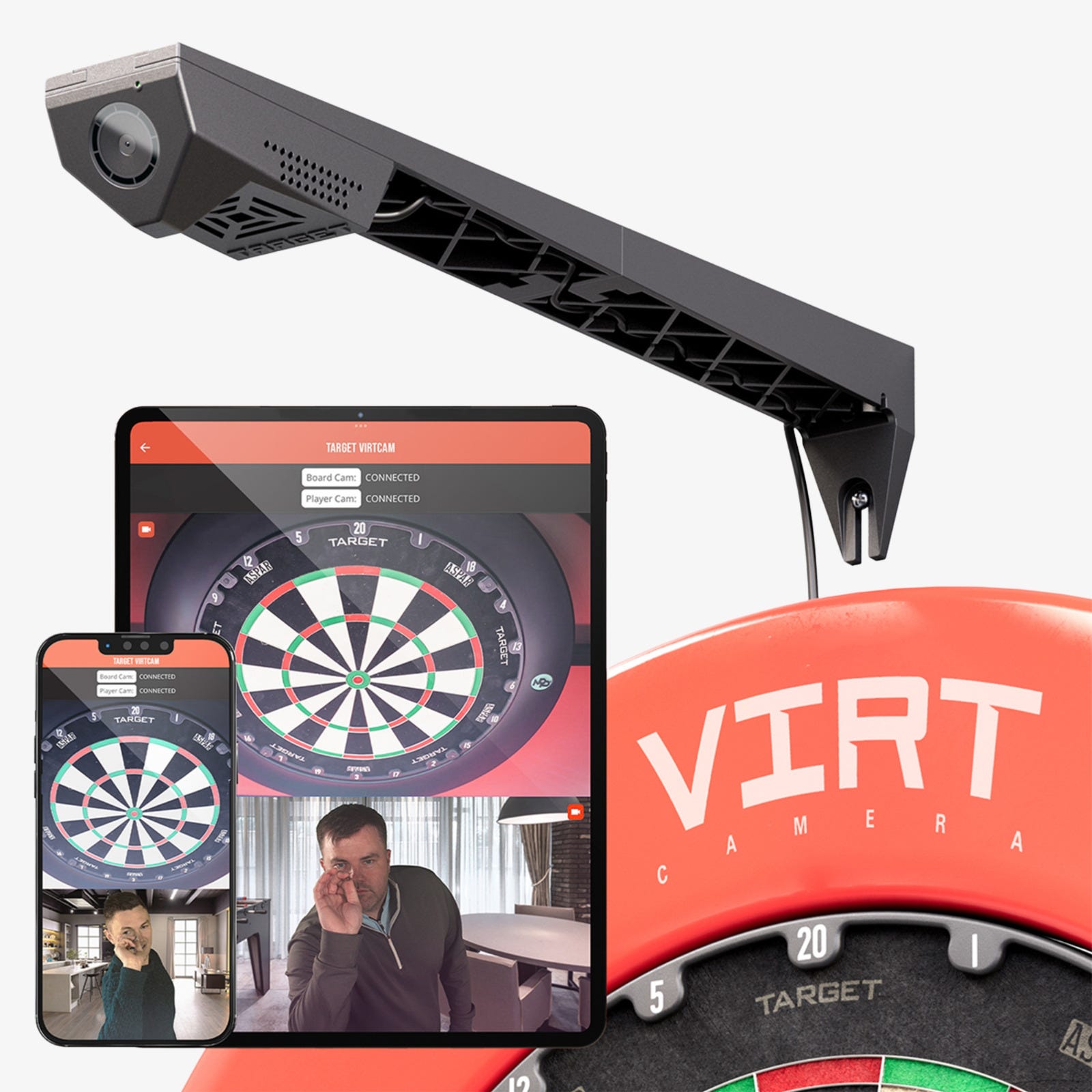 Target Target Virt Dartscheibe und Spielerkamera (Kompatibel mit DartCounter) Barrel