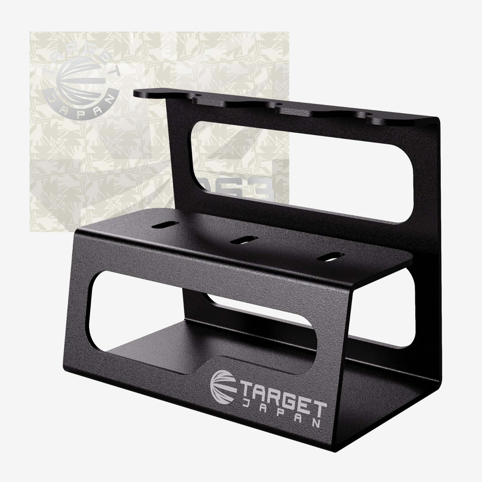 Target Target Japan DS3 01 Dartpfeile Stand aus schwarzem Metall – Dart-Display-Halter Barrel