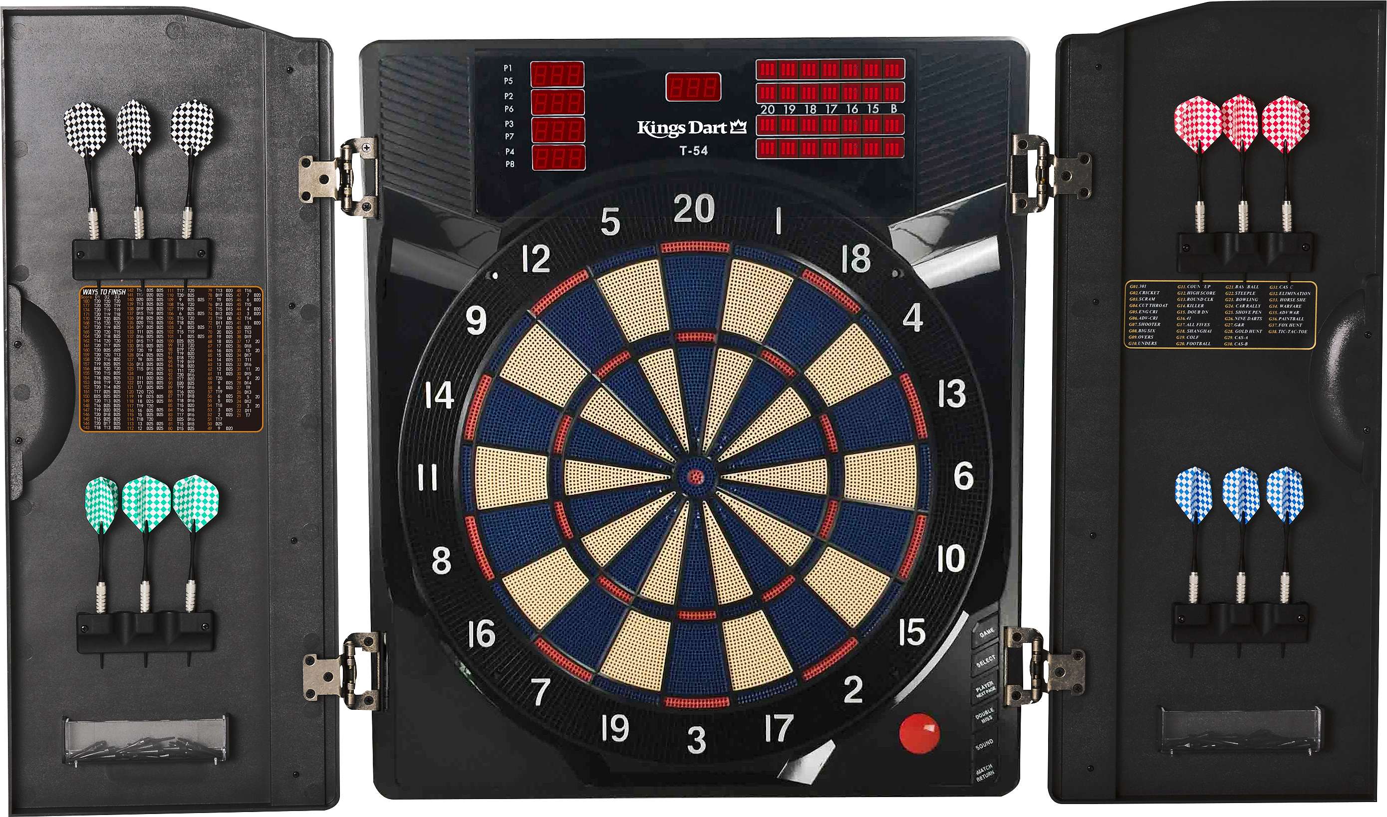Kings Dart Kings Dart Dart-Set Dartkabinett Profi Barrel