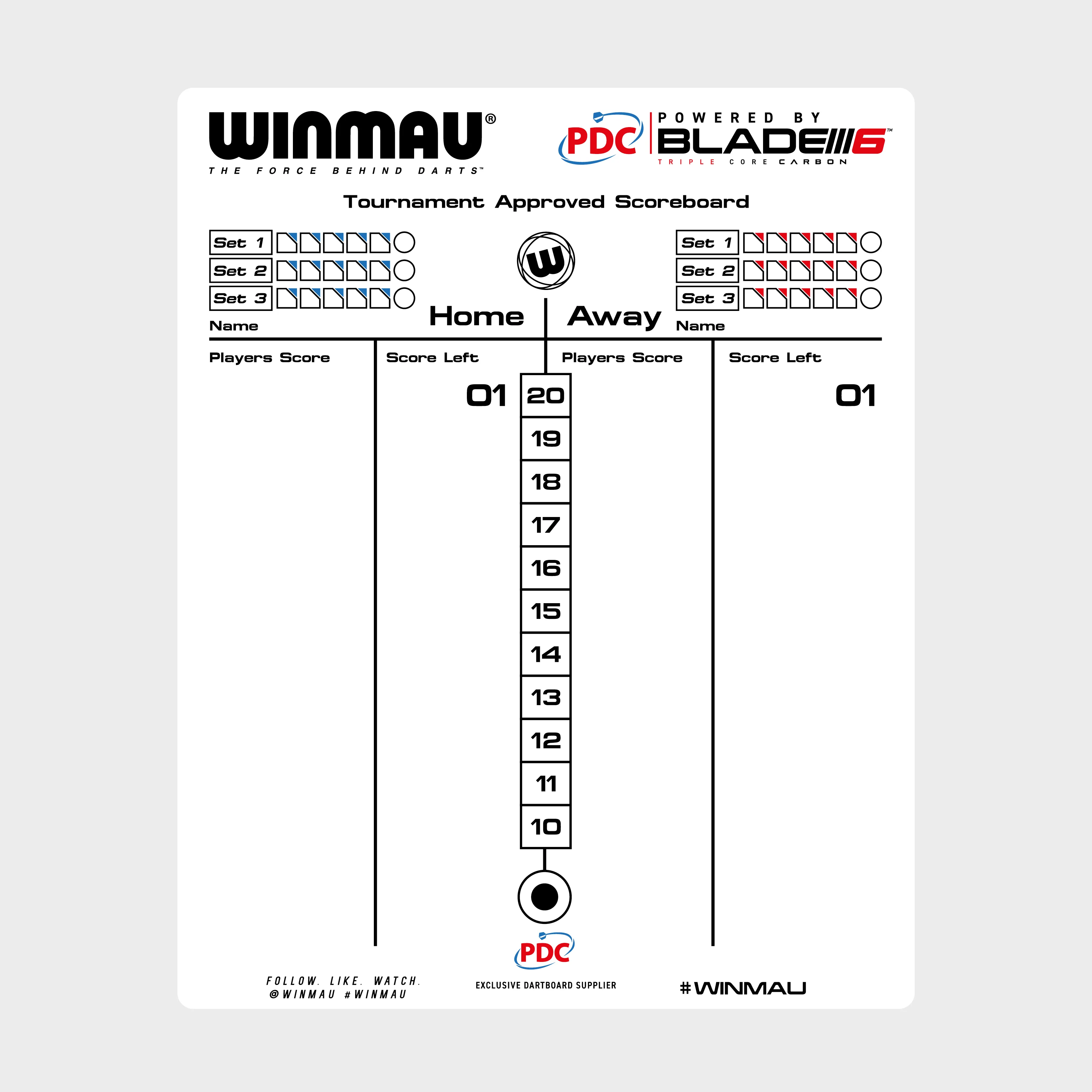 Winmau Dry Wipe Scoreboard Barrel